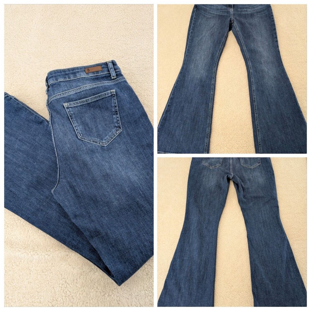 Boden Jeans Women 12 Blue Dark Flare Boot Stretch Athletic/Practical Lifestyle